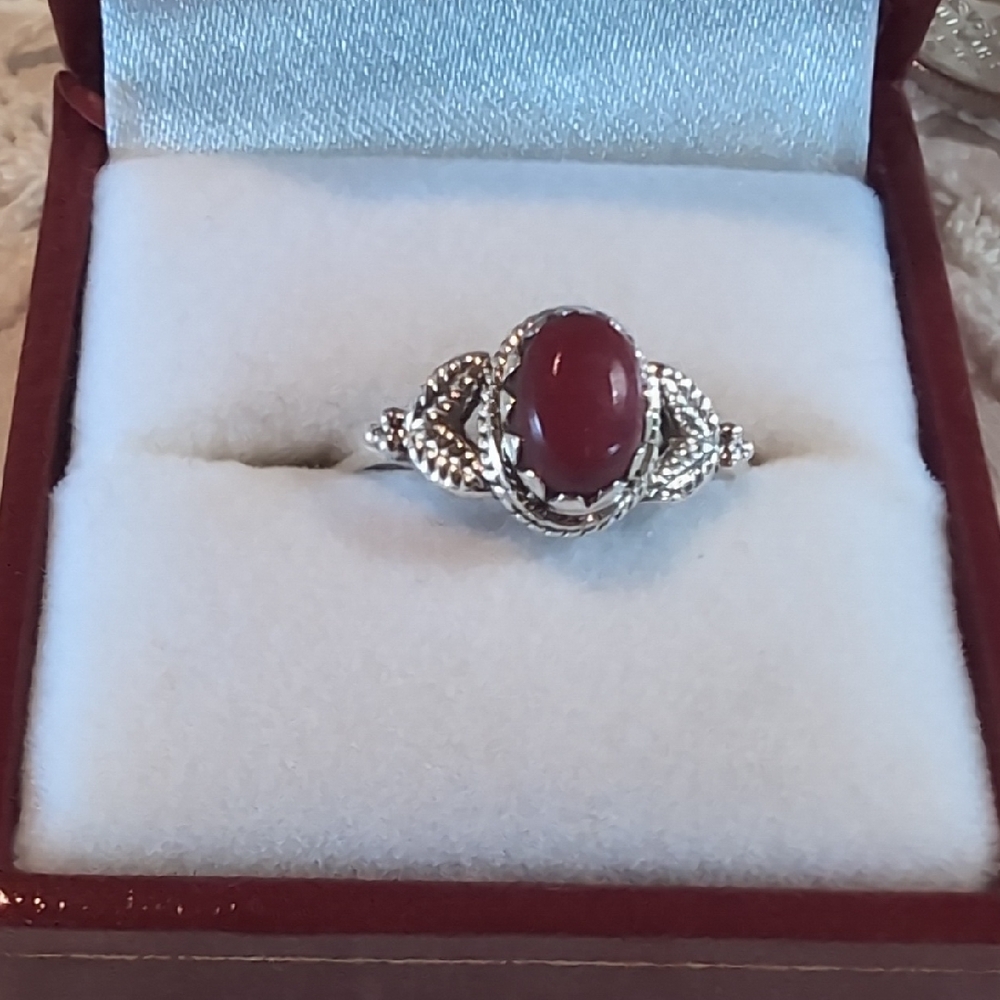 Rose Dahlia Sterling Silver Ring Size 8